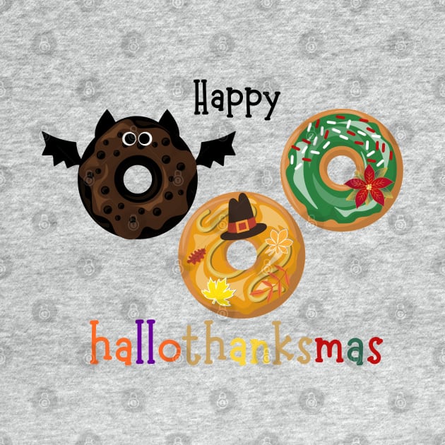 Happy Halloween Thanksgiving Christmas Donuts by Cotton Candy Art